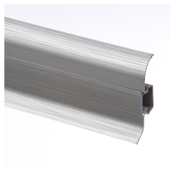 Lišta soklová PVC Cezar PREMIUM Classic Striebro (brúsený hliník) M201 59x22x2200 mm – Obrázok 2