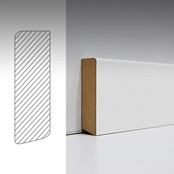 Lišta soklová Egger 58 hranatá "Budget" L201 RAL9016 MDF fólia Biela pretierateľná 58x16x2400 mm – Obrázok 2