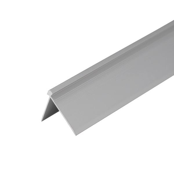 Profil AL schodový hríbikový 3 mm, elox Striebro 01, 2,7 m, skrutkovací k vinylom hr. 3 mm, Z3LVT Cezar (38x25 mm)