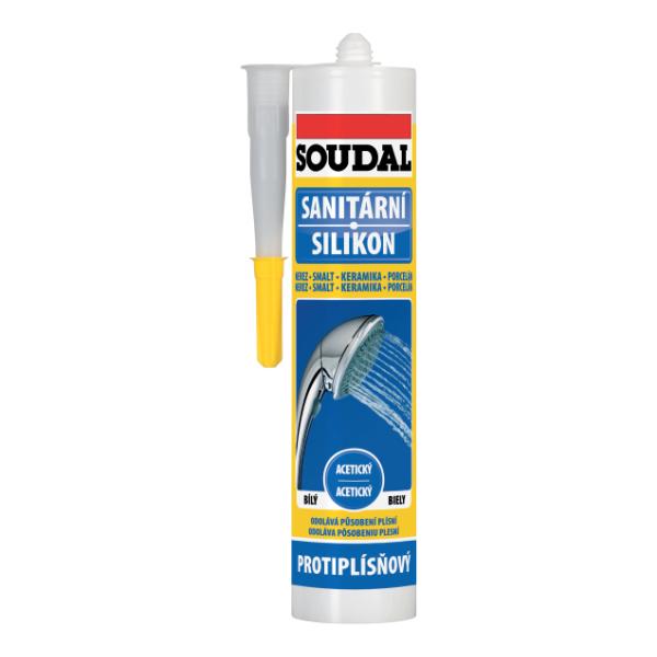 Silikón Soudal sanitárny biely 280 ml acetátový (EAN 5411183005099)