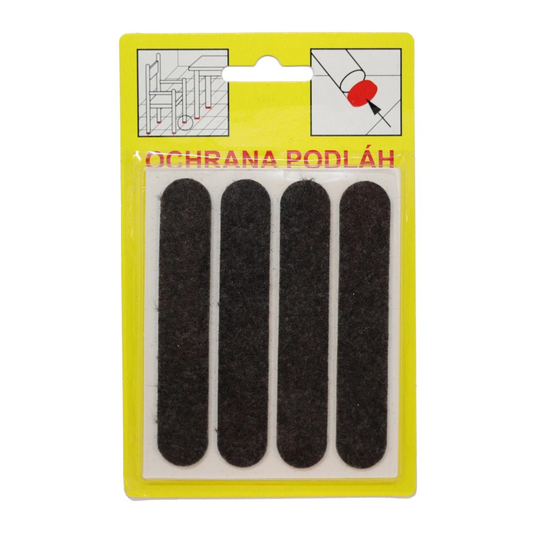 Podložky Filcové samolepiace Hnedé, Typ 107 - 16x92 mm, hr. 3 mm, 4 ks/bal – Obrázok 2