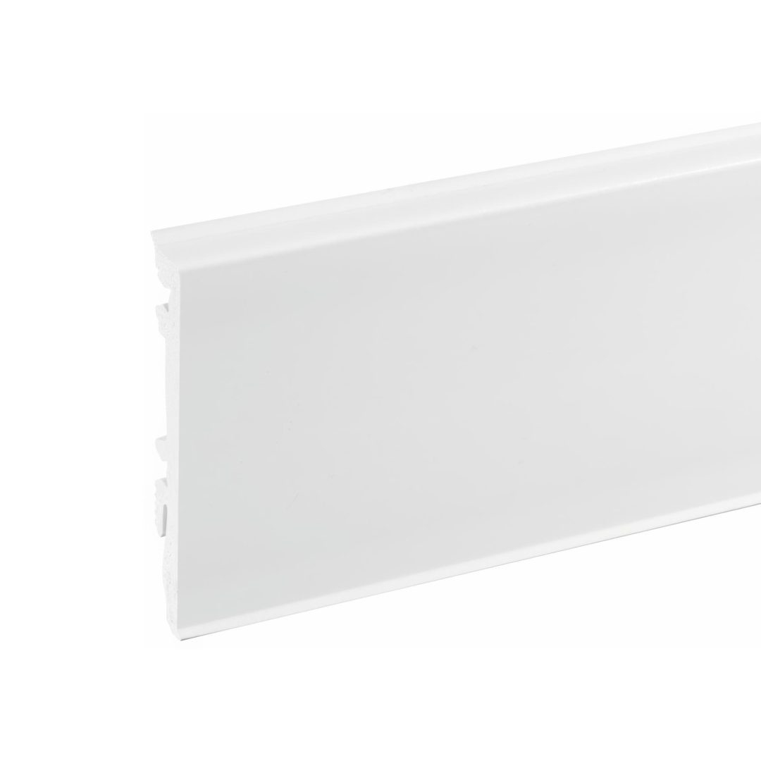 Lišta soklová PVC Cezar MASTERLINE 80 Biela (RAL 9003) 81,5x17,2x2200 mm
