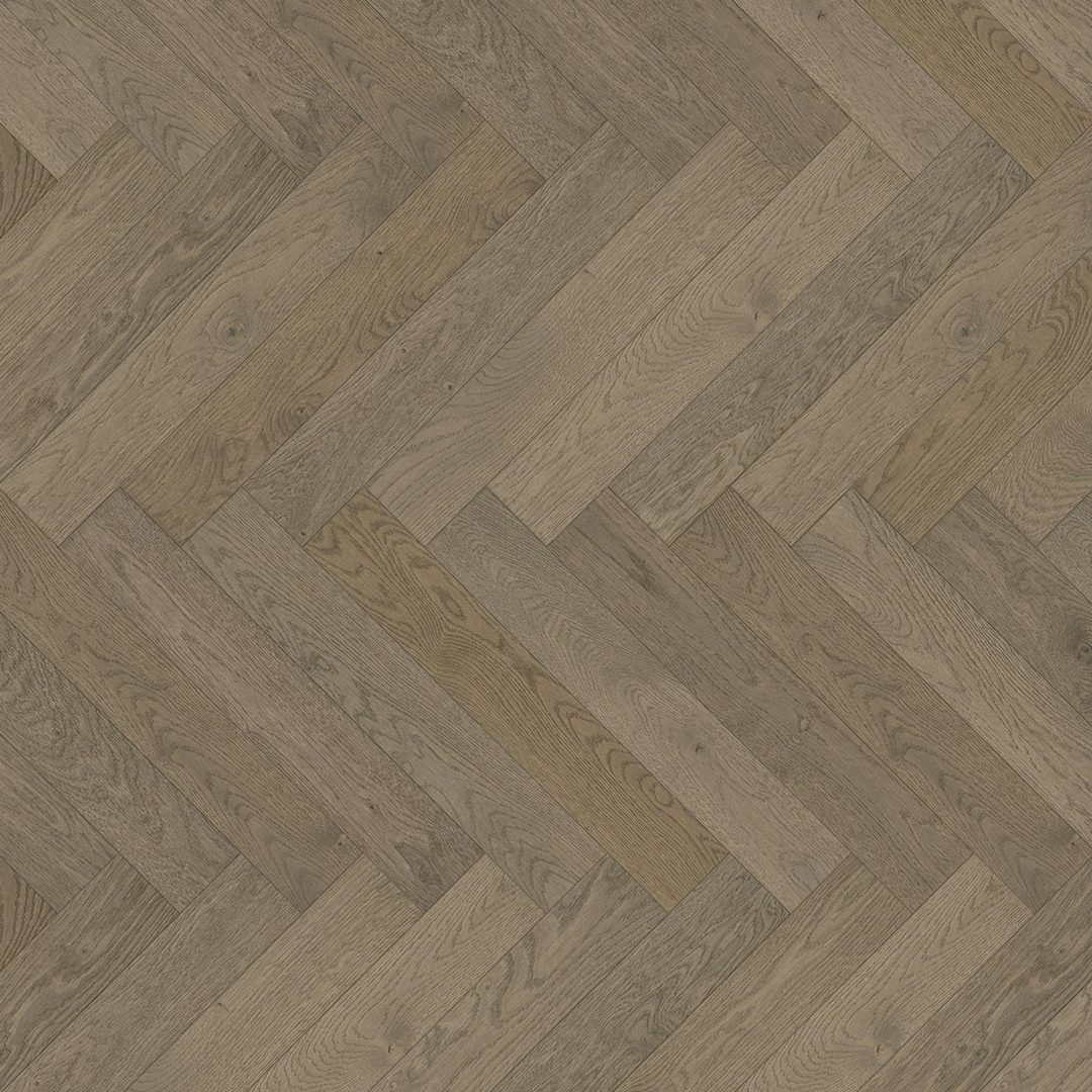 Engineered Wood Flooring Trendtime 3 Living Plus Herringbone, Dub Chalet sivý extra matný lak M4V , 1748885 570x95x13 mm