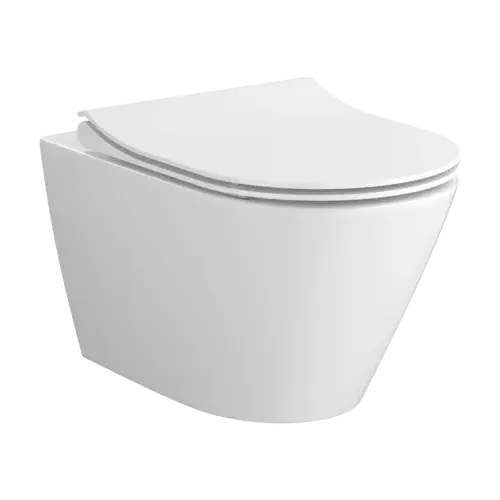 Set wc misa CITY PRO OVAL závesná Vortex biela + sedátko duroplastové slim wrap