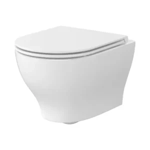 Set wc misa BLOCK PRO závesná Vortex biela + sedátko duroplastové slim odnímateľné SC biele