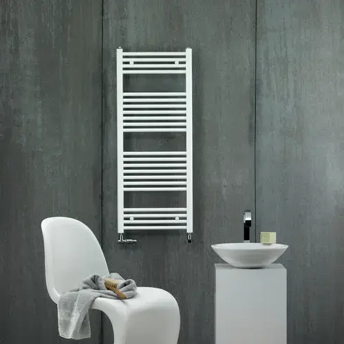 Radiátor AURA 120x50cm čisto elektrická prevádzka s vykurovacou tyčou Musa Eco biely