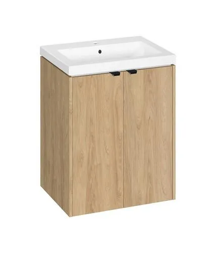Set skrinka OVIDA 60x76x45cm s umývadlom COMO 2 dvierka dub